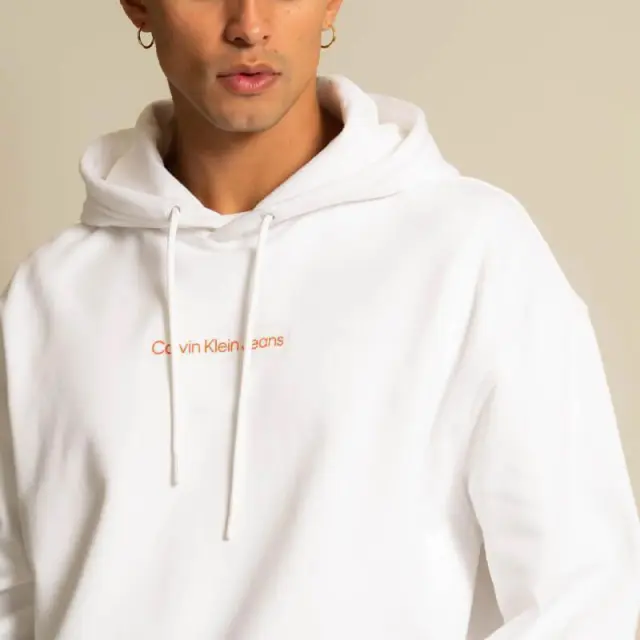 Calvin Klein - Ανδρικό Φούτερ Hoodie Regular Fit J30J321905-YAF Λευκό - 2XL 3
