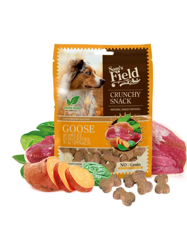 Sam's Field Crunchy Snack Goose with Sweet Potatoes & Spinach 200gr