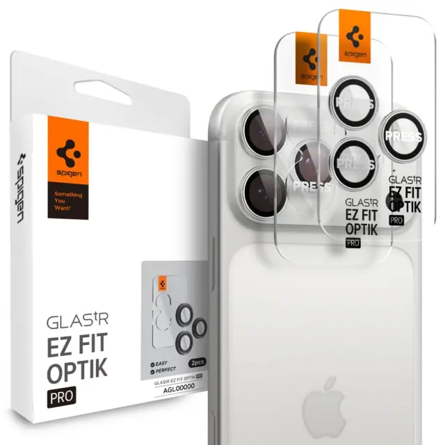 Προστασία Κάμερας Spigen Optik Pro Ez Fit Glass για Apple iPhone 16 Pro 16 Pro Max 17 Pro 17 Pro Max Ασημί 2 Τμχ