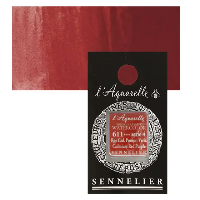 Χρώμα Ακουαρέλας Sennelier l Aquarelle Half Pan - 611 Cadmium Red Purple
