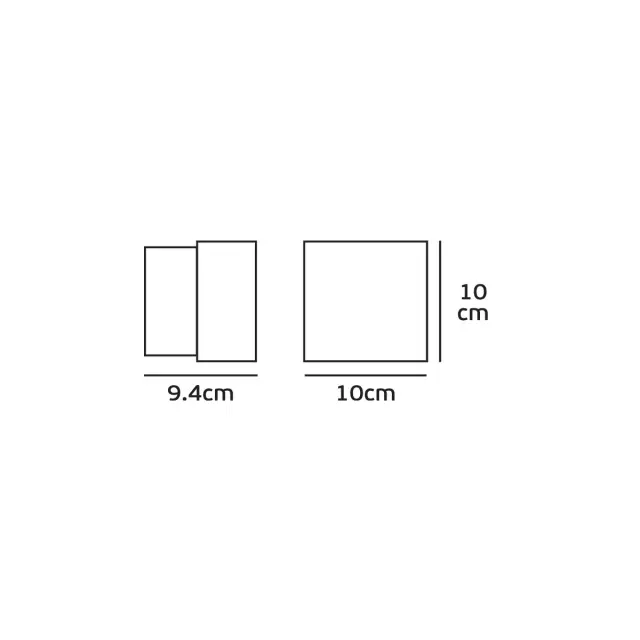 Nek Φωτιστικό Led τοίχου Up/down 6W 3000K IP54 10x10x9.4cm ανθρακί 2