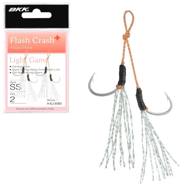 BKK Flash Crash+ Assist Hooks – Bright Tin για Micro Jigging σε 5 Μεγέθη με 3–7 kg Test SS