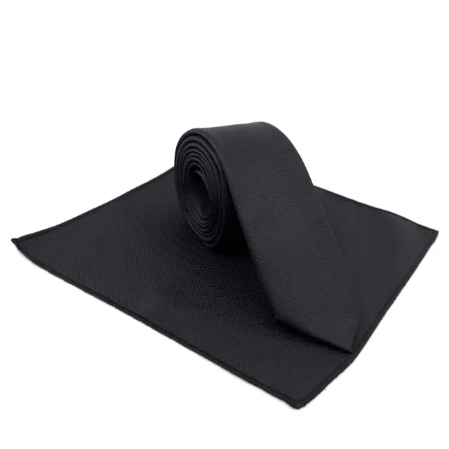 Μαύρο Μαντήλι Τσέπης με Γαζί 26*26cm 3