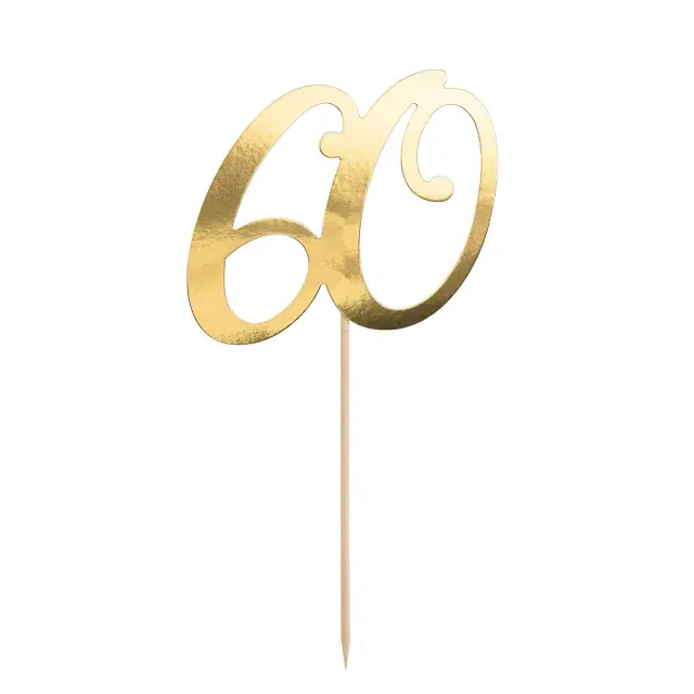PartyDeco Cake Topper - 60 - Χρυσό