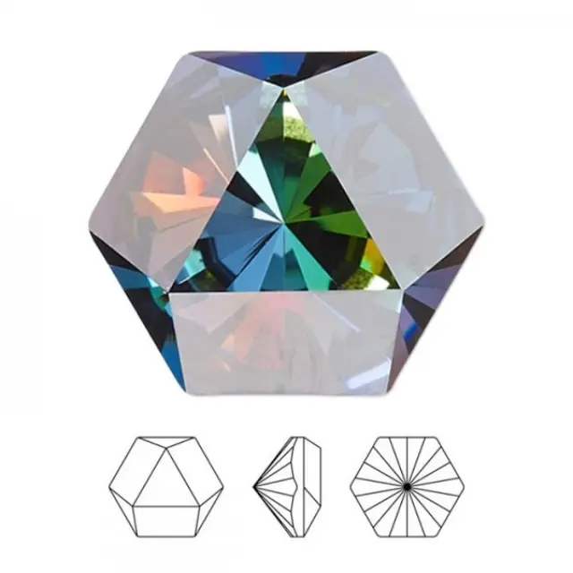 Swarovski 4699 Kaleidoscope Hexagon Fancy Stone Crystal Vitrail Medium 14x16mm - 1τεμ