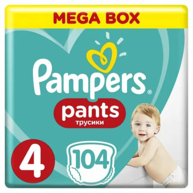 Πάνα βρακάκι Pampers Pants Maxi - no4 9-15kg - 104 τμχ Mega pack