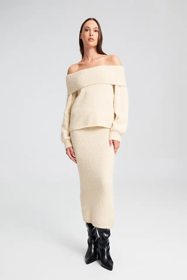 Πλεκτή Μάξι Φούστα CARAMEL KNITTED SKIRT - XS 3