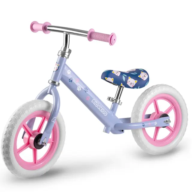 Ricokids Παιδικό Ποδήλατο Ισορροπίας – Ελαφρύ, Ρυθμιζόμενο & Ανθεκτικό Μωβ 2