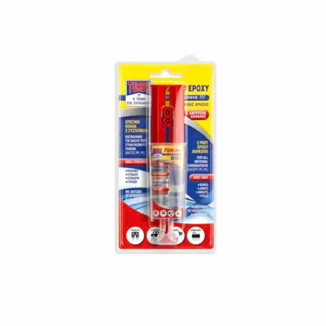 TURBO Εποξική Κόλλα 2 Συστατικών 5 Λεπτών Διάφανη 24 ml