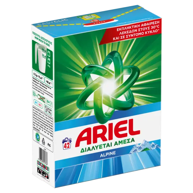 Ariel Σκόνη Πλυντηρίου Alpine 42 Μεζούρες