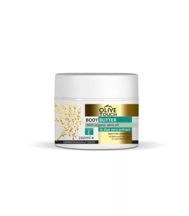 OLIVE TOUCH Βούτυρο Σώματος με βιολογικό Λάδι Ελιάς και εκχύλισμα αλόης 200ml