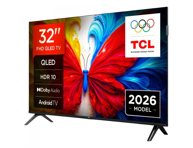 Smart TV 32'' TCL 32S5L - Ανάλυση Full HD QLED (1920 x 1080) - Dolby Audio - HDR10 HLG - Hotel Menu - Δέκτες DVB-T2, DVB-C, DVB-S2 - 2x HDMI, 1x USB, Wi-Fi, Bluetooth 32S5L 3