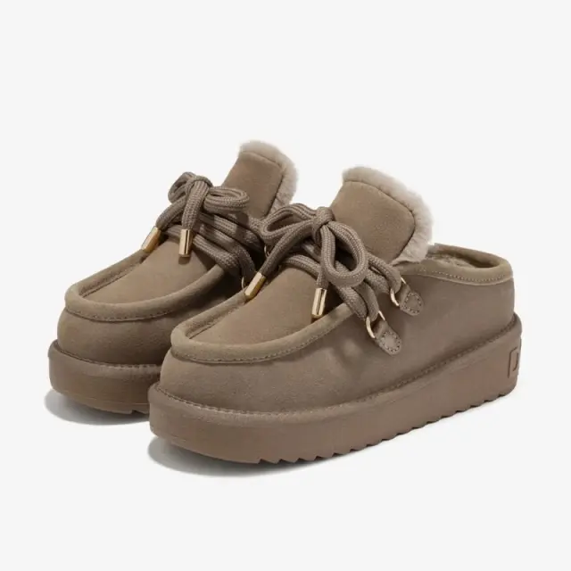 Δερμάτινα Suede Σαμπό Mε Γούνα D.Franklin Nordic Clog DFSH375005-TAUP Πούρο - 36 2