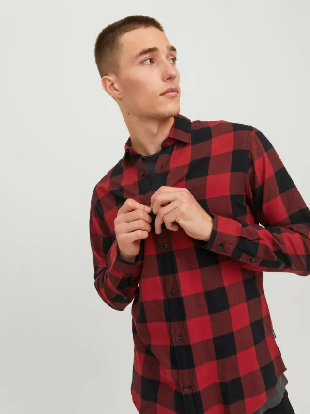 JJEGINGHAM TWILL SHIRT L/S NOOS Brick Red 3