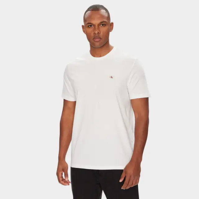 Calvin Klein - Ανδρικό T-shirt Cotton Badge Regular Fit LV04RC272G-YAF Λευκό - 2XL