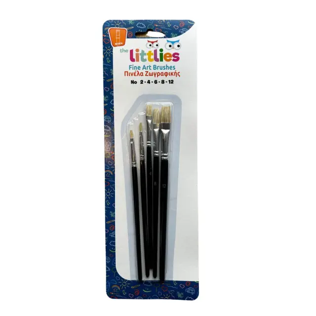 The Littlies Πινέλα Ζωγραφικής Πλακέ 5τμχ (Bristle No. 2-4-6-8-12) 000646701