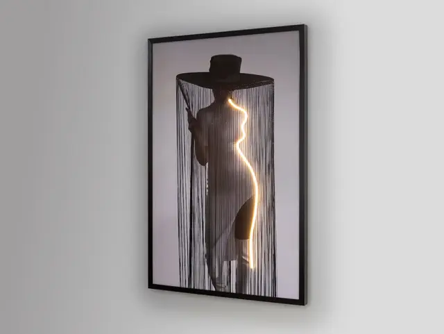 Διακοσμητικός Πίνακας Diva 301299 LED Light Art 80x120 cm Άσπρο Γκρί Μαύρο Χρυσό 2