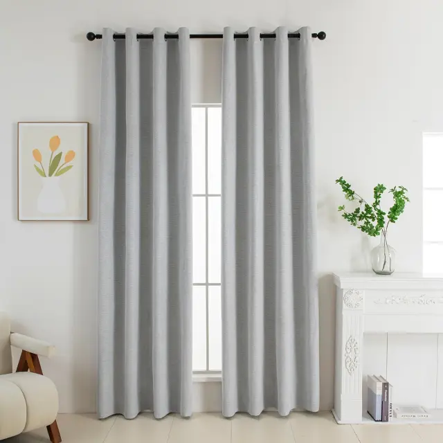 Beauty Home Κουρτίνα Full Blackout σκίασης με 8 κρίκους Elite Art 8392 Silver-Νο4 140x270 Γκρι