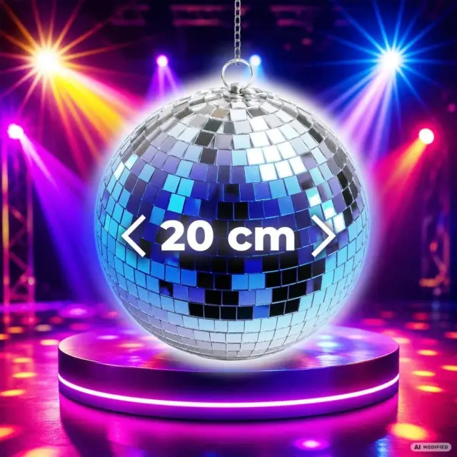 LIGHT4ME MBM 40 IR disco ball mirror silver rotating 40 cm wireless remote control sound mode USB or battery-powered 2