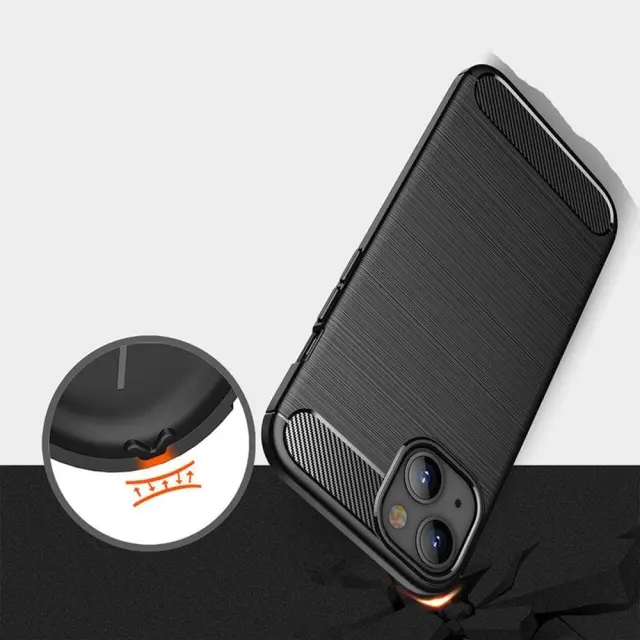 Techsuit® Silicone Carbon για iPhone 13/14 - Black 2