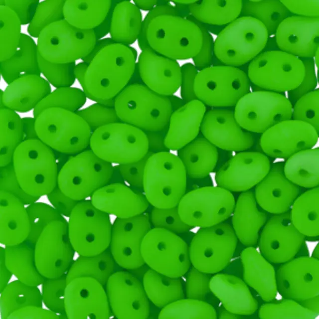 Χάντρα Superduo - Neon Green 2.5x5mm ~7gr