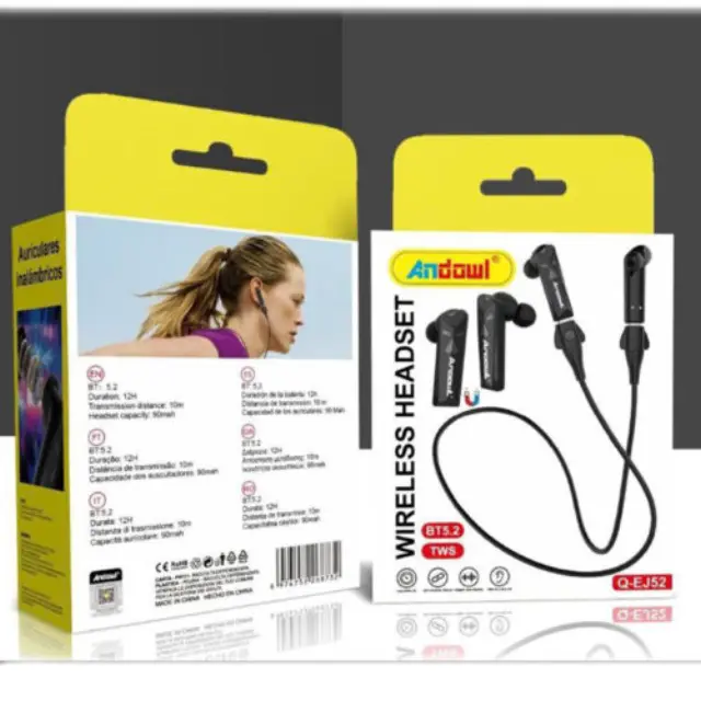 Andowl Ακουστικά In-Ear Bluetooth Handsfree σε Μαύρο Χρώμα Q-EJ52 3