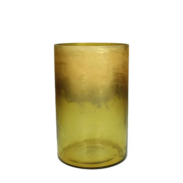 Φανάρι Γυάλινο κεχριμπάρι 15x24cm Homeguru XET-0973