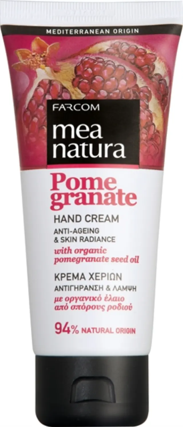 Farcom Mea Natura Pomegranate Κρέμα Χεριών Αντιγήρανση & Λάμψη Με Οργανικό Έλαιο από Σπόρους Ροδιού 100 ml