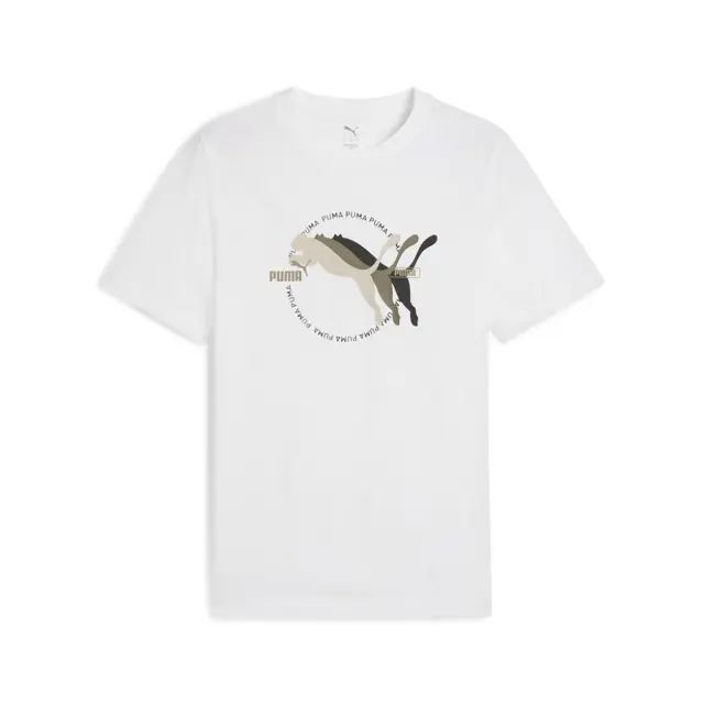 Puma Graphics Multiple Cat Logo T-Shirt (684826-02) - Λευκό