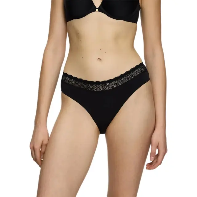 Triumph Γυναικείο Σλιπ Slip Feel of Modal Midi, Χρώμα Μαύρο
