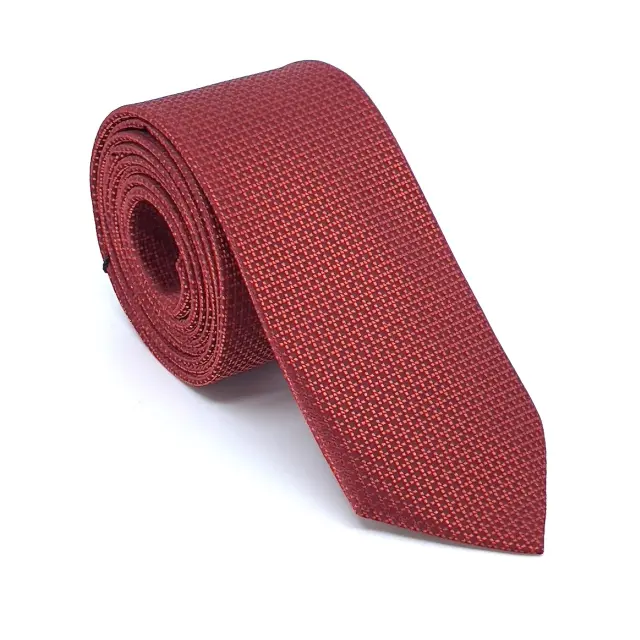 Κόκκινη Ζακάρ Γραβάτα Microfiber Σετ με Μαντηλάκι