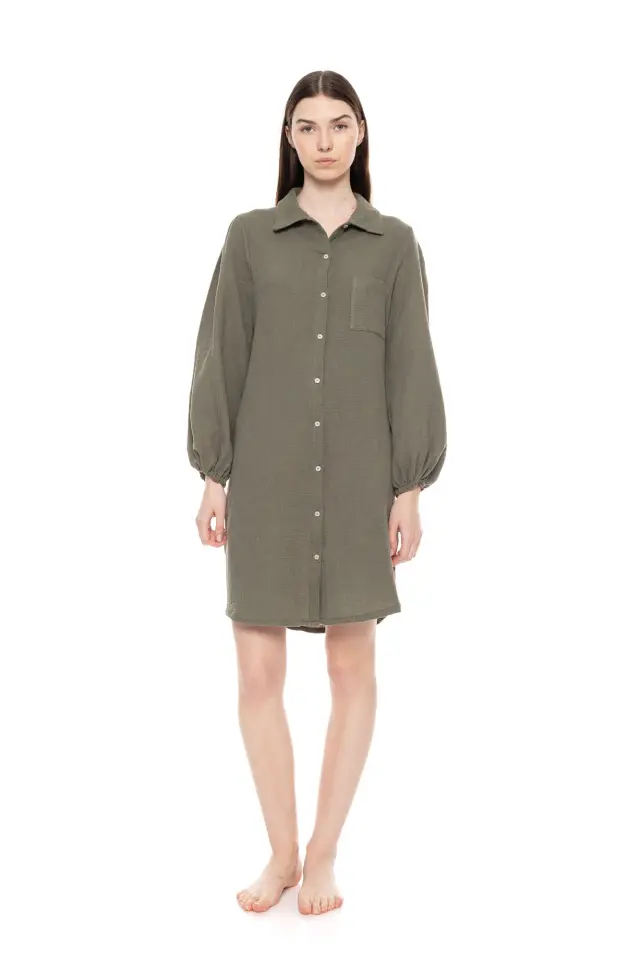 W1698 - Skin - NIGHTGOWN BUTTONED ELEGANT - XL