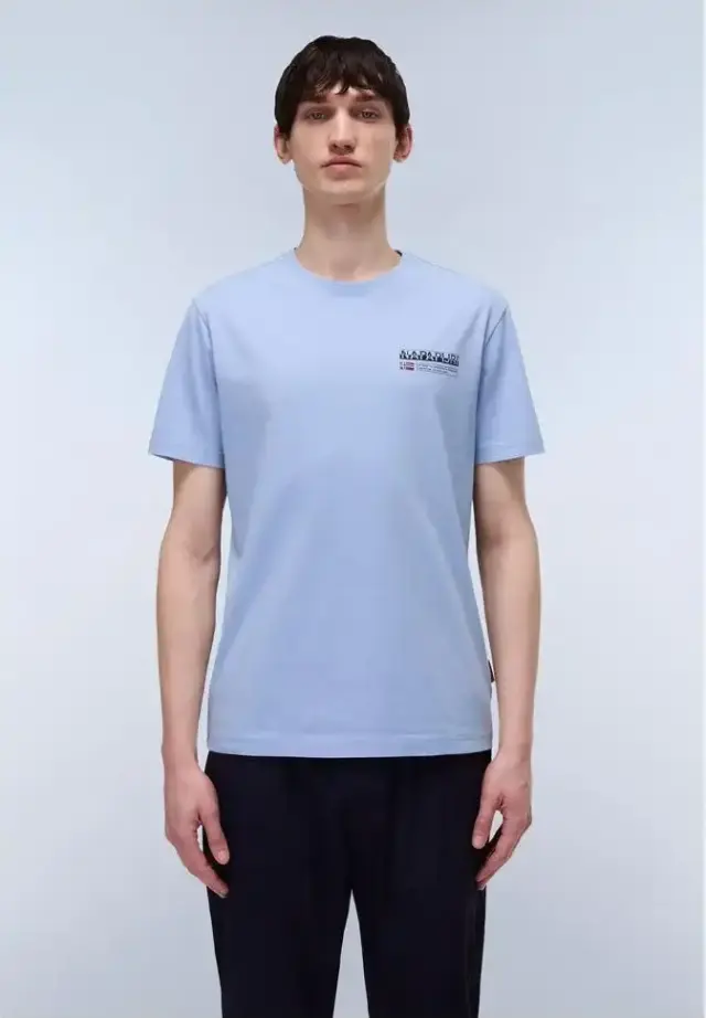 Napapijri - Ανδρικό T-shirt Kasba Regular Fit NP0A4HQQ-I83 Μπλε Ανοιχτό - XL