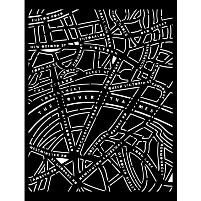 Thick Stencil Stamperia 20x25cm, Our way, Street map
