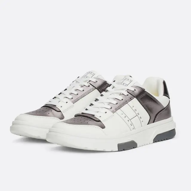 Tommy Hilfiger - Γυναικεία Sneakers Th The Brooklyn Metallic EN0EN02591-TRH Λευκό - 41 2