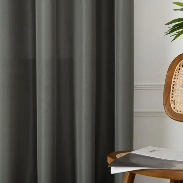 Beauty Home Κουρτίνα μεσαίας σκίασης με 8 μεταλλικούς κρίκους Effect Art 8443 140x270 Ανθρακί 3