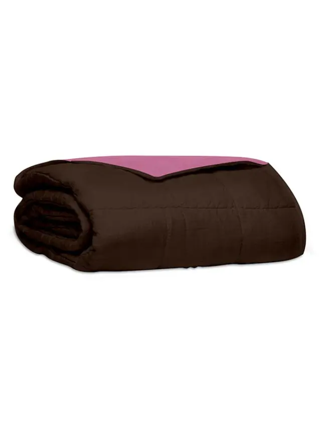 Κουβερλί percale μονόχρωμο Brown/Pink Μονό (160x220) Sunshine