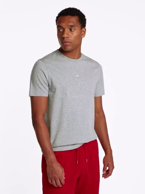 Tommy Hilfiger Ανδρικό Γκρί T-Shirt Γκρι