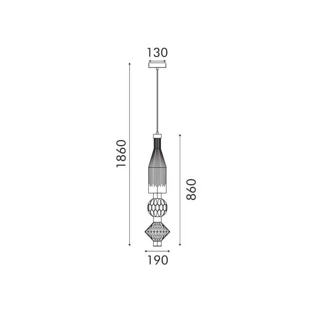 ΚΡΕΜΑΣΤΟ ΦΩΤΙΣΤΙΚΟ ACA HM2503ABC ΜΑΥΡΟ ΦΙΜΕ ΓΥΑΛΙ LED 15W 3000K-4000K-6000K IP20 D19XH150CM / HM2503ABC 3