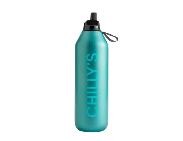 Μπουκάλι Θερμός Series 2 Flip Metallic Chilly's με πτυσσόμενο καλαμάκι, χωρητικότητα 1000ml και διατήρηση θερμοκρασίας 24h κρύο - Atlantis