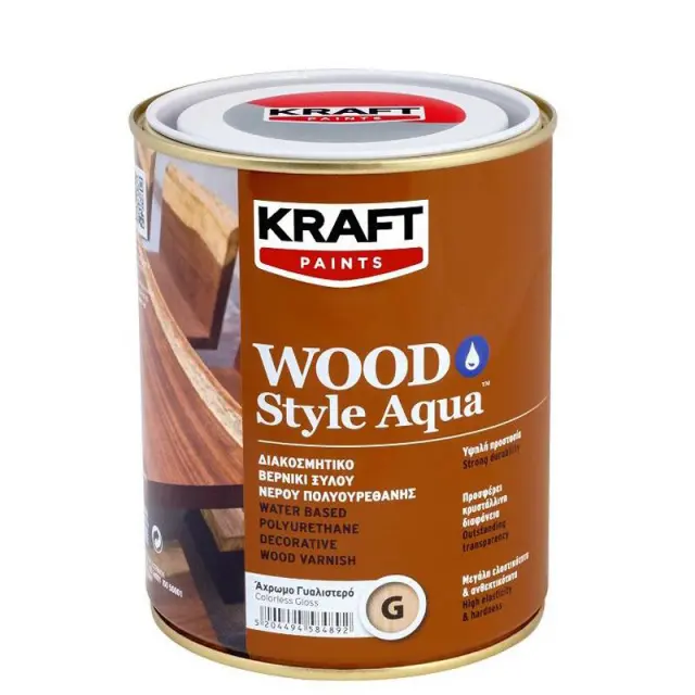 Ακρυλικό Βερνίκι Κρούστας Πολυουρεθάνης Wood Style Aqua Άχρωμο 750ml