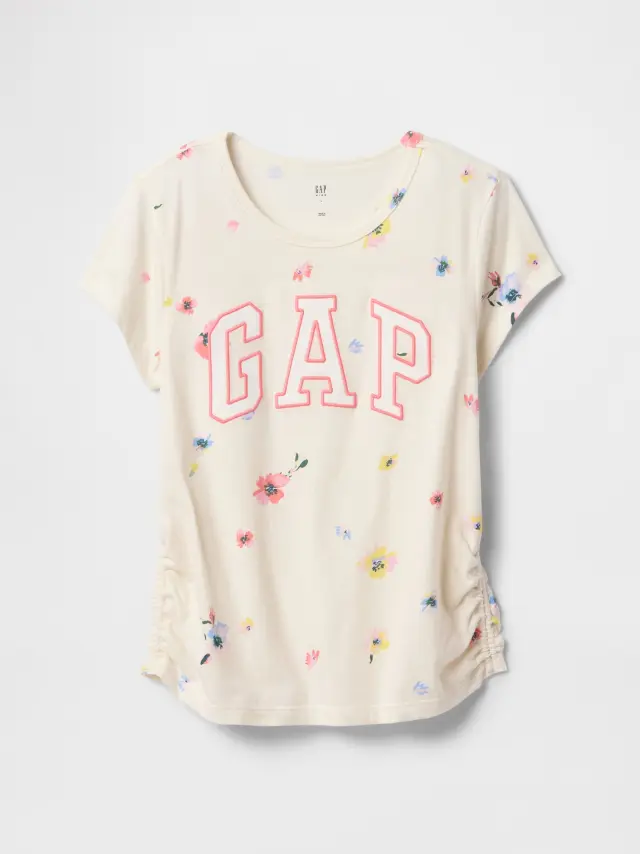 Logo Μπλούζα white floral print - XXL