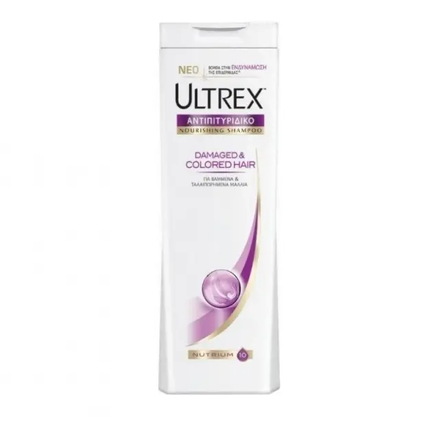 Ultrex Damaged & Colored Hair Γυναικείο Αντιπιτυριδικό Σαμπουάν για Βαμμένα & Ταλαιπωρημένα Μαλλιά 360ml