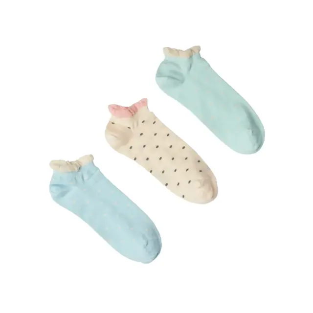 FMS Γυναικείες Κάλτσες Sneaker Pois - 3 Ζεύγη, Χρώμα Aqua-Pearl-Light Blue - ONESIZE