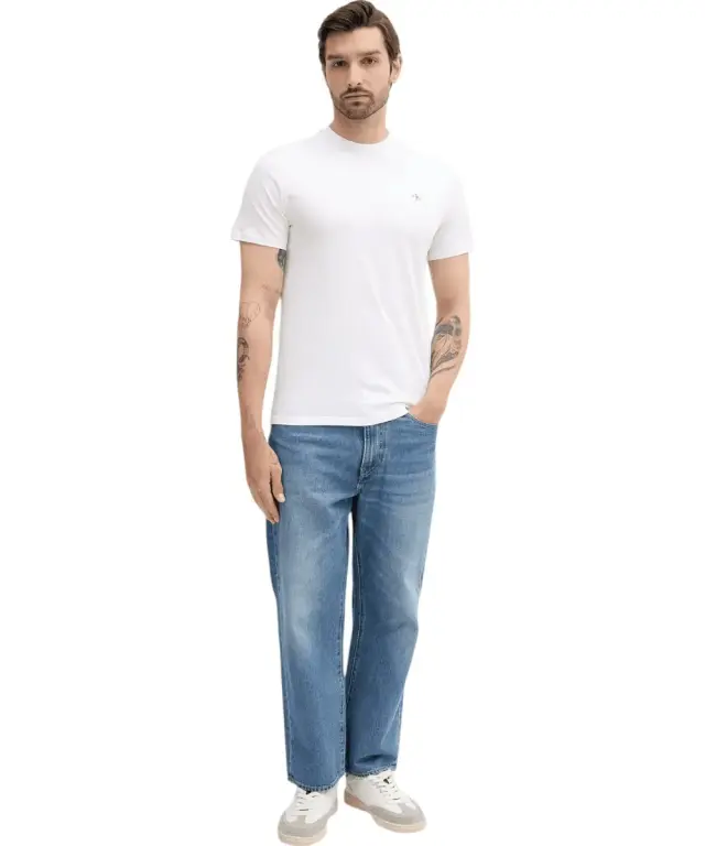Calvin Klein - Ανδρικό T-shirt Cotton Badge Regular Fit LV04RC272G-YAF Λευκό - XL 3