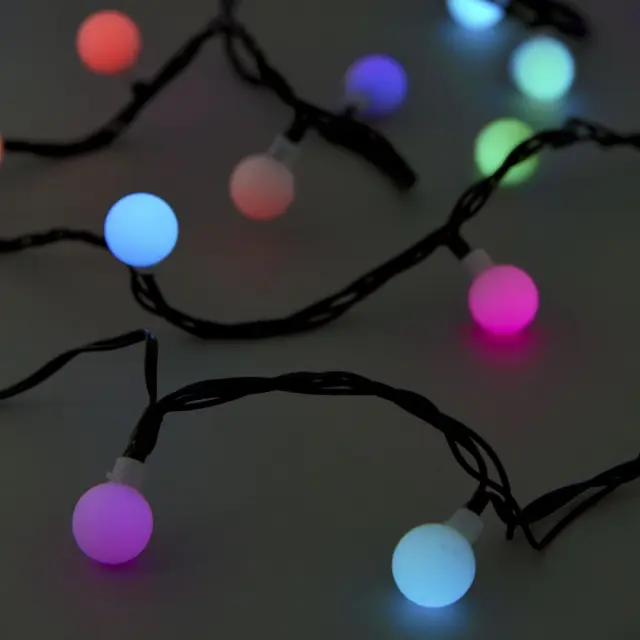 40 LED Μπάλες 2cm Πράσινο Multi Pastel Επεκτεινόμενο Εξωτ. 4M