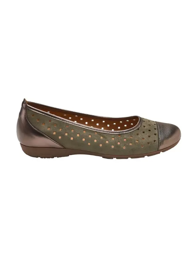 Gabor Μπαλαρίνες Γυναικείο δέρμα Nubuck Πράσινο GAB/64169 11-OLIVE 3