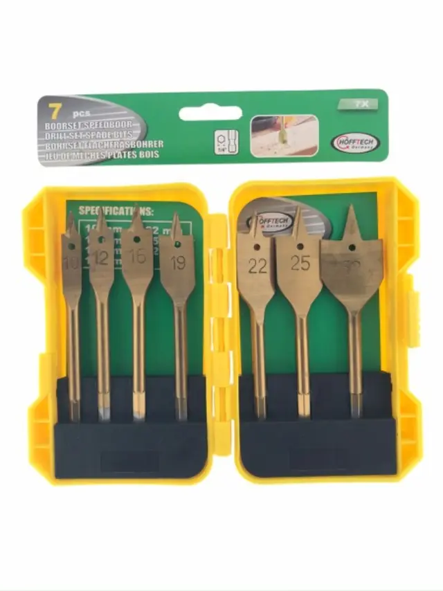 Drill set 7 pieces spade bits