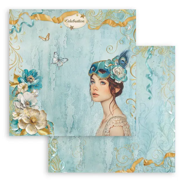 Σετ 10 Χαρτιά Scrapbooking Stamperia Διπλής Όψης - Masquerade - 30x30cm 3