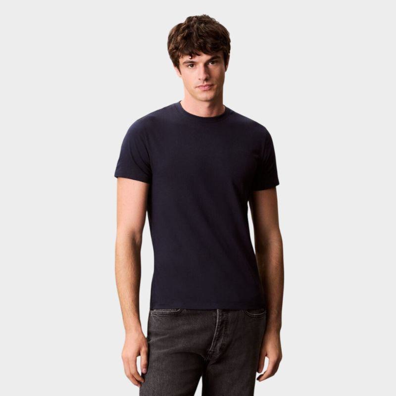 Calvin Klein - Ανδρικό T-shirt Classic Monogram Tee Regular Fit LV04RD254G-CEF Μπλε Σκούρο - XL